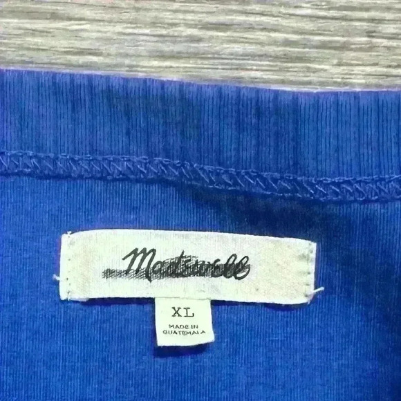 Madewell Ribbed Royal Blue Scoop Neck Sleeveless Crop Top - Picture 3 of 3